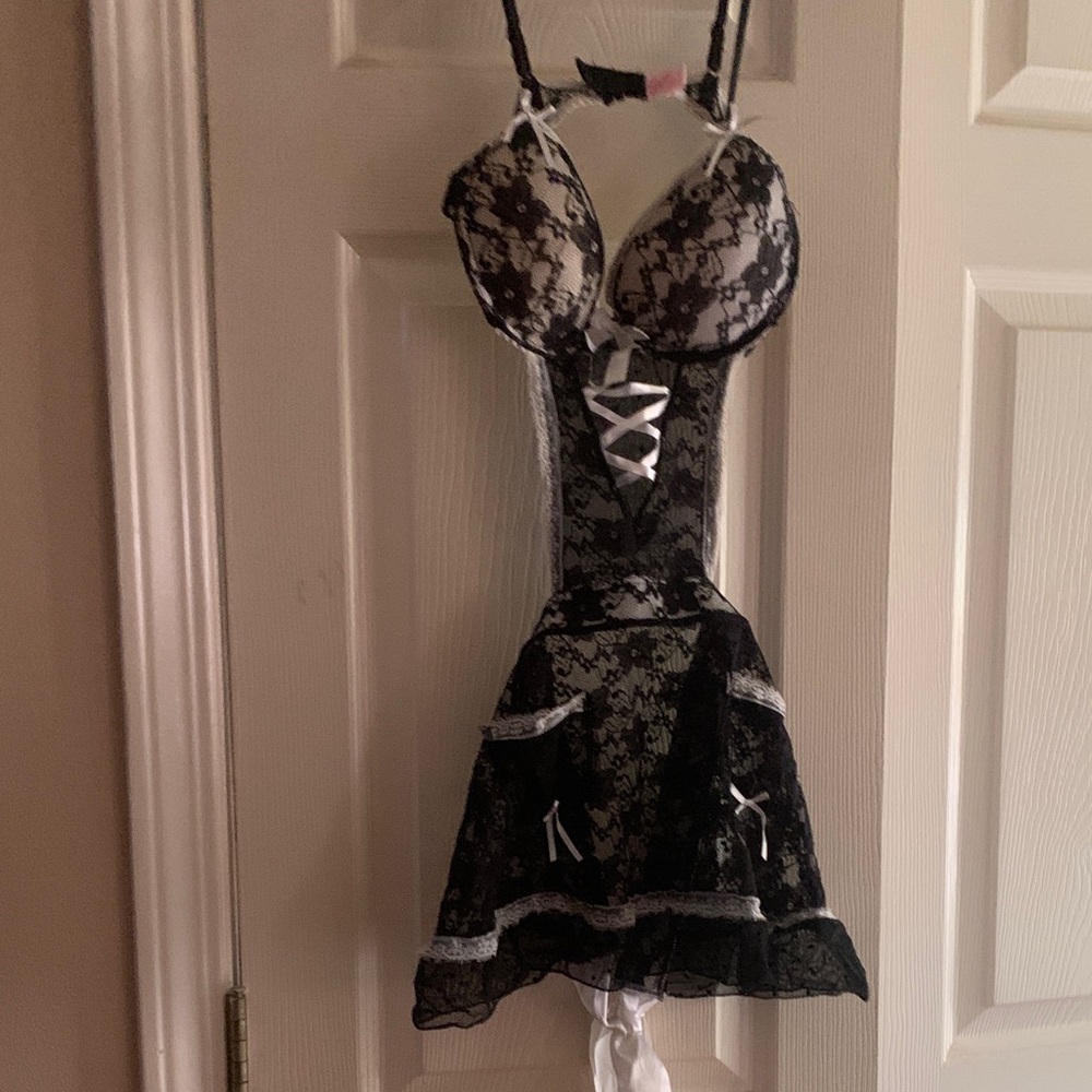 Native Intimates Black and White Lace Chemise